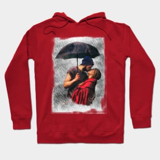 Couple under the rain Hoodie